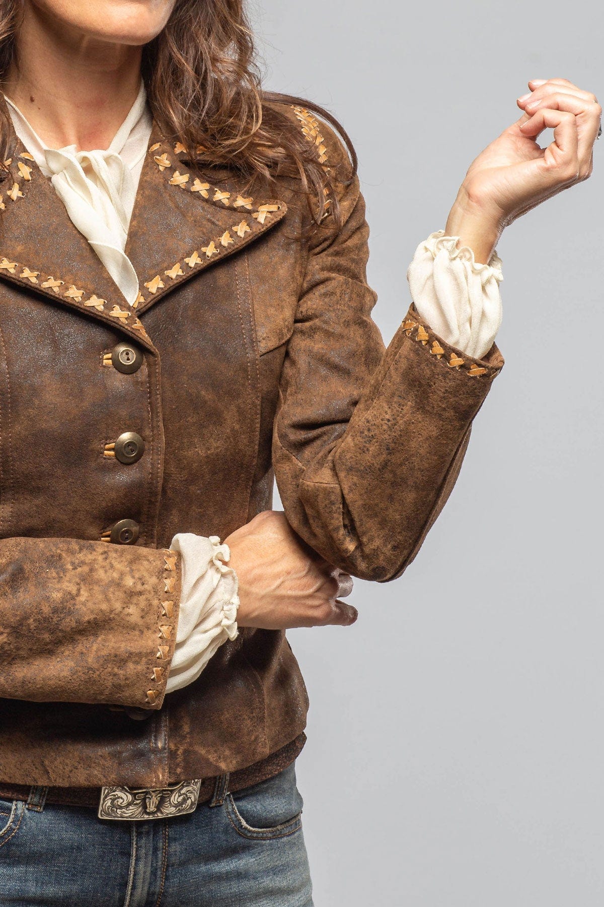 Alan Michael Camy Short Hand-Stitched Lambskin Jacket Ladies - Outerwear - Leather