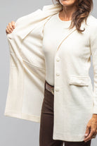 Asana Long Velvet Cord Jacket In Cream - AXEL'S