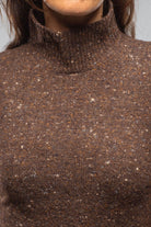 Beata Sleeveless Mock Neck Top In Ebony Melange - AXEL'S