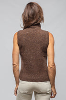 Beata Sleeveless Mock Neck Top In Ebony Melange - AXEL'S