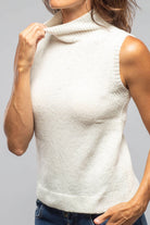 Beata Sleeveless Mock Neck Top In Ivory Melange - AXEL'S