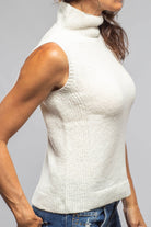 Beata Sleeveless Mock Neck Top In Ivory Melange - AXEL'S