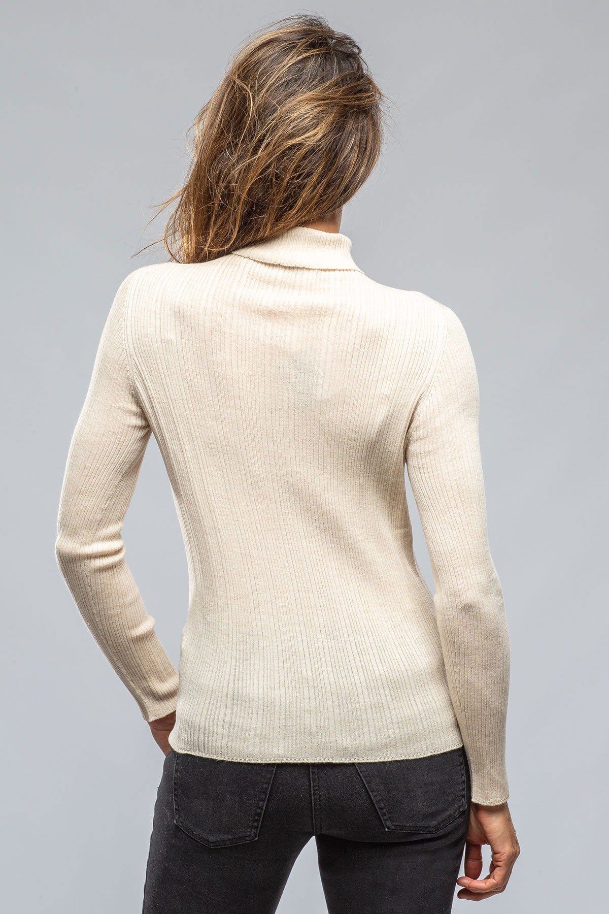 Celia Ribbed T.Neck Top In Beige - AXEL'S
