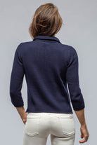 Crete Zip Sweater In Navy - AXEL'S