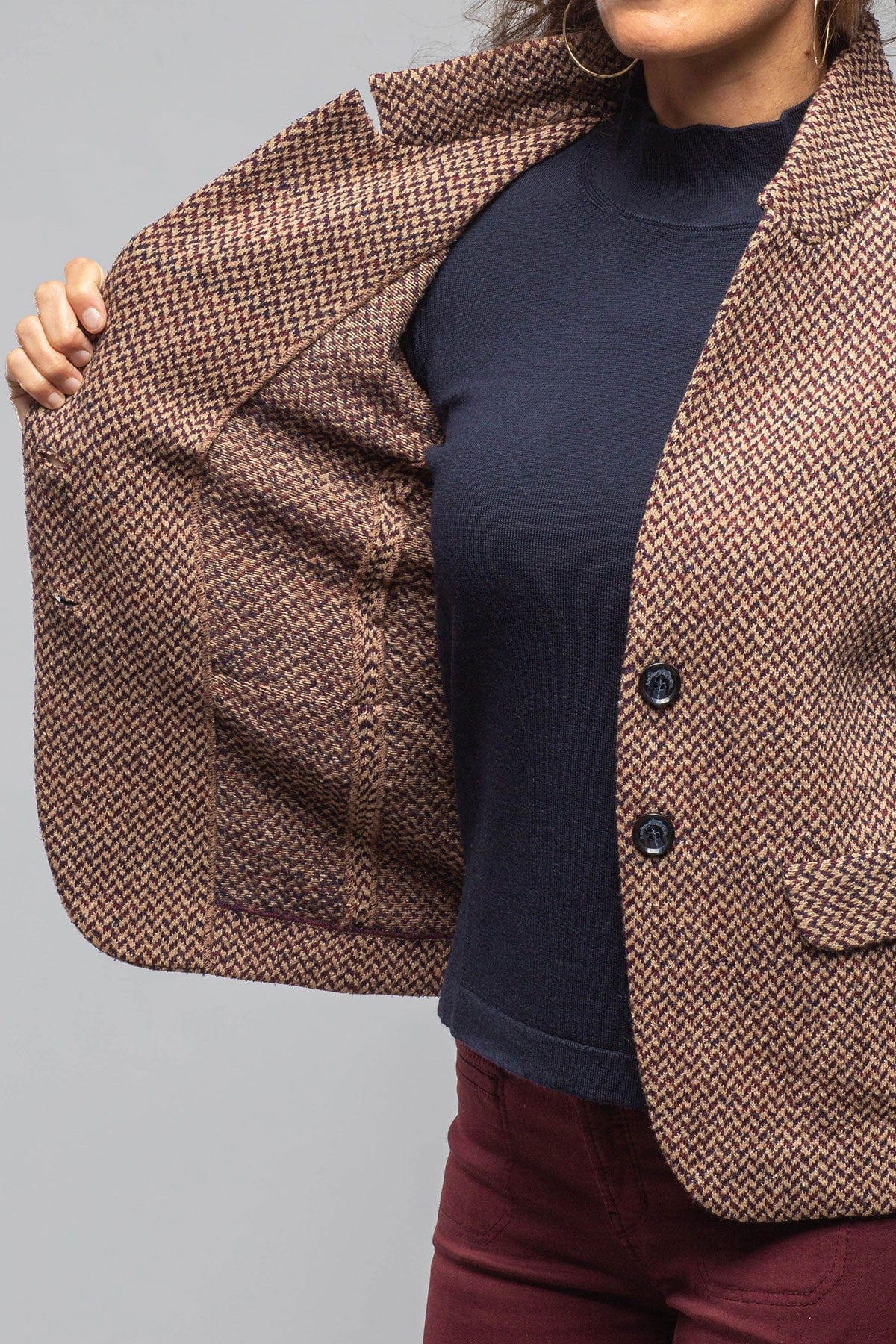 Litta Chevron Knit Blazer - AXEL'S