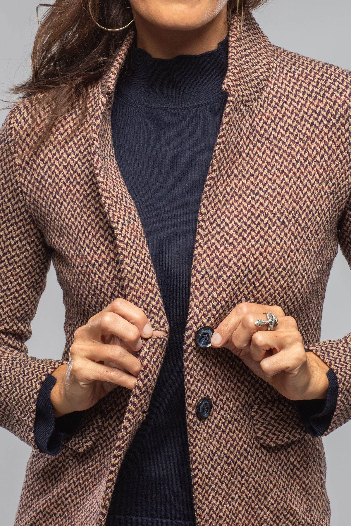 Litta Chevron Knit Blazer - AXEL'S