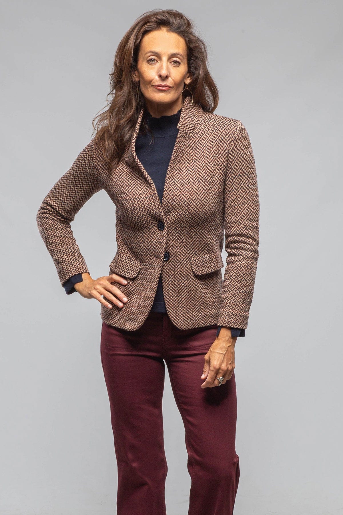 Litta Chevron Knit Blazer - AXEL'S