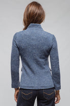 Litta Chevron Knit Jacket In Denim - AXEL'S