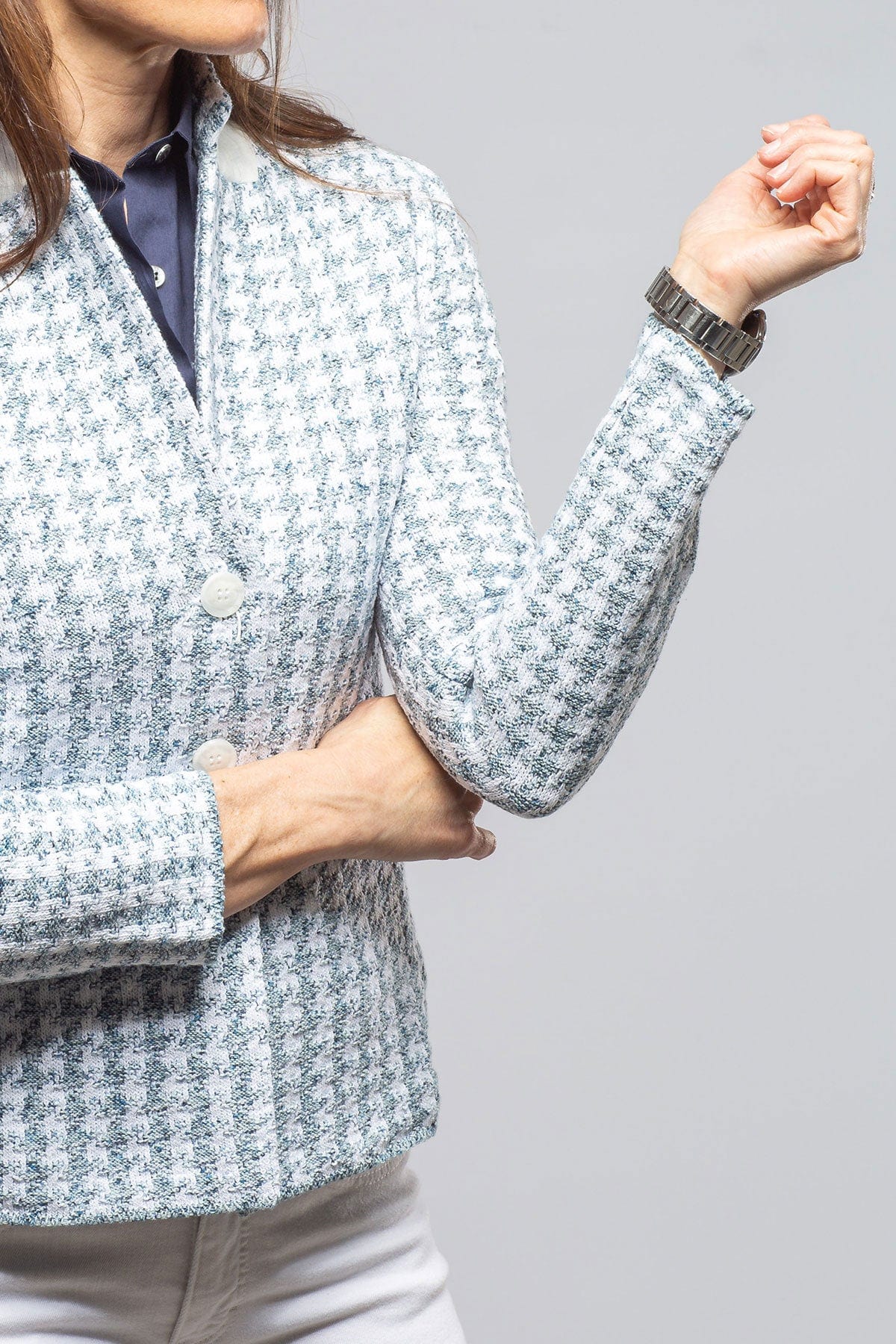 Tilos Blazer In Denim Melange - AXEL'S