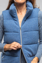 Yeva Wool Cashmere Puffer Vest In Soft Denim - AXEL'S
