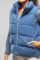 Yeva Wool Cashmere Puffer Vest In Soft Denim - AXEL'S