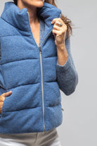Yeva Wool Cashmere Puffer Vest In Soft Denim - AXEL'S