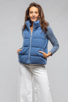 Yeva Wool Cashmere Puffer Vest In Soft Denim - AXEL'S