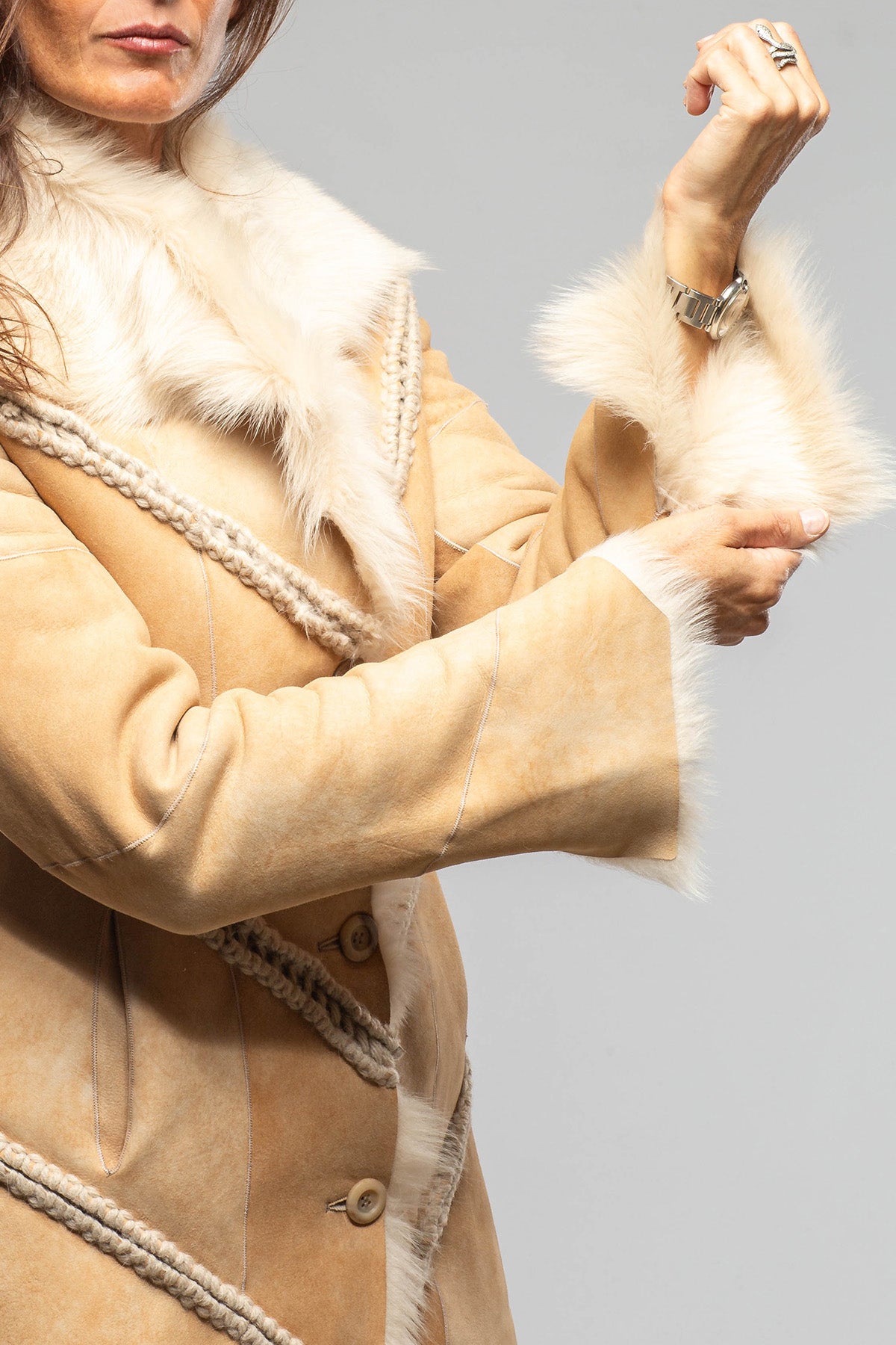 Amaya Shearling In Vintage Palomino - AXEL'S