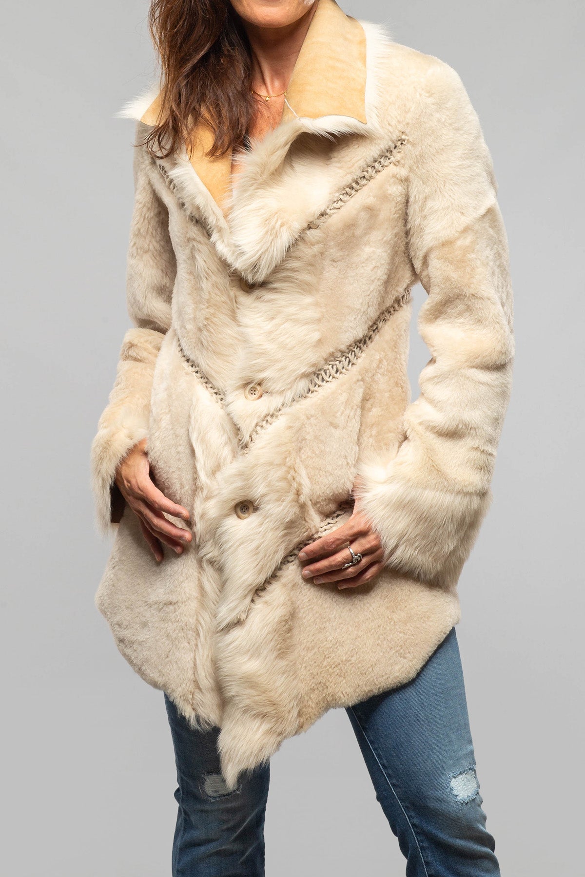 Amaya Shearling In Vintage Palomino - AXEL'S