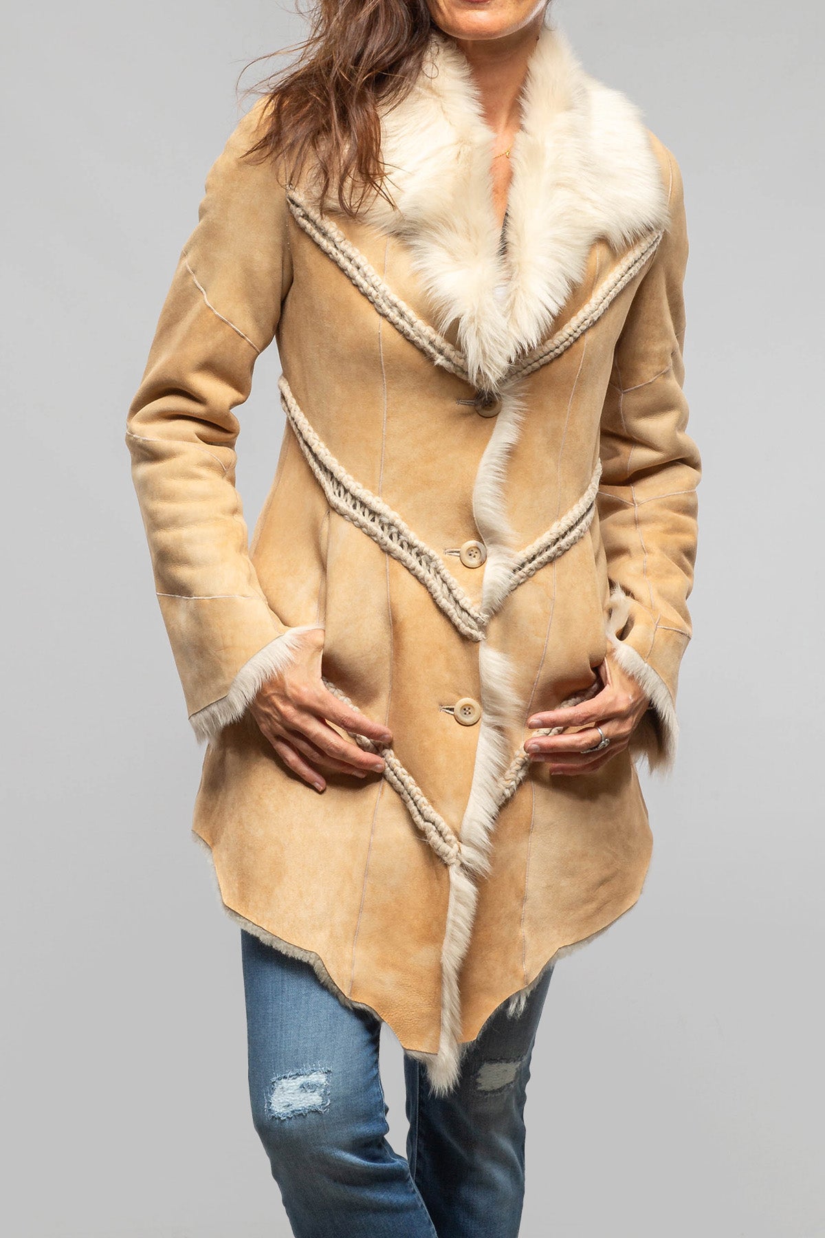 Amaya Shearling In Vintage Palomino - AXEL'S