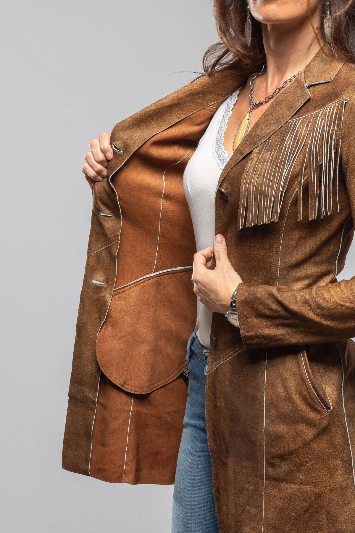 Bray Lambsuede Short Duster - AXEL'S