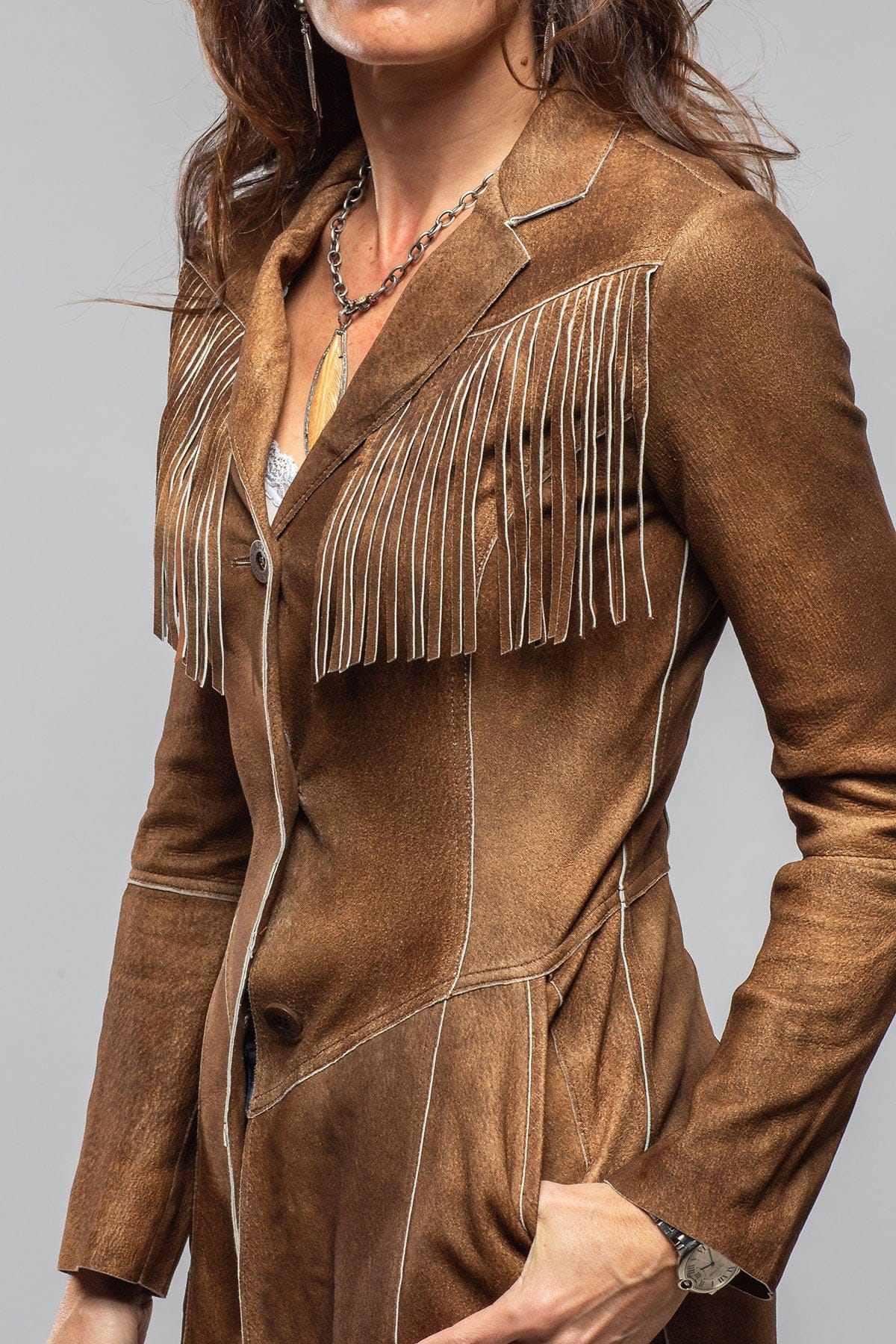 Bray Lambsuede Short Duster - AXEL'S