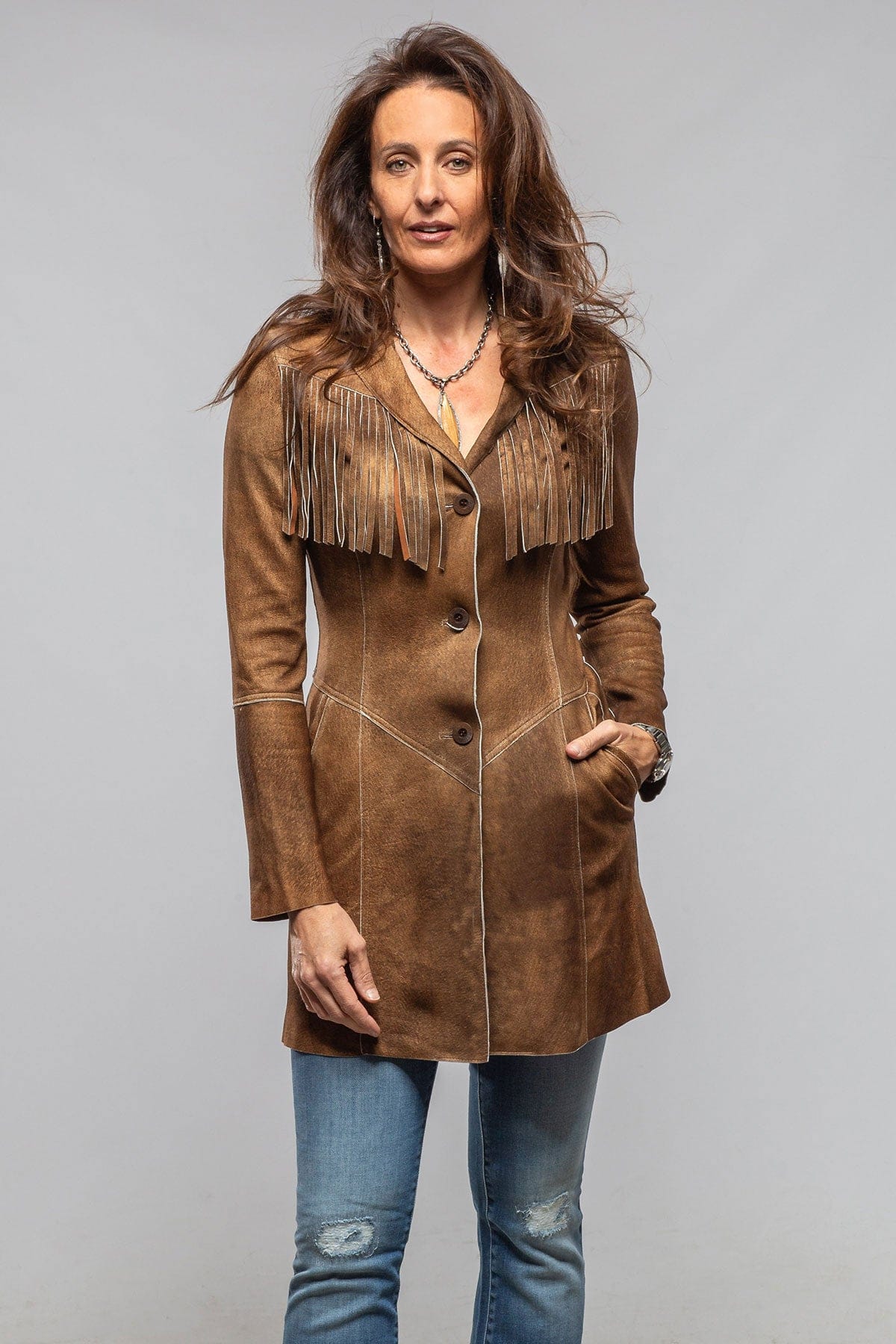 Bray Lambsuede Short Duster - AXEL'S