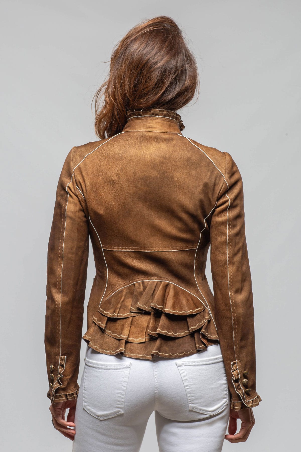 Bustle Back Jacket In Vintage Cognac - AXEL'S