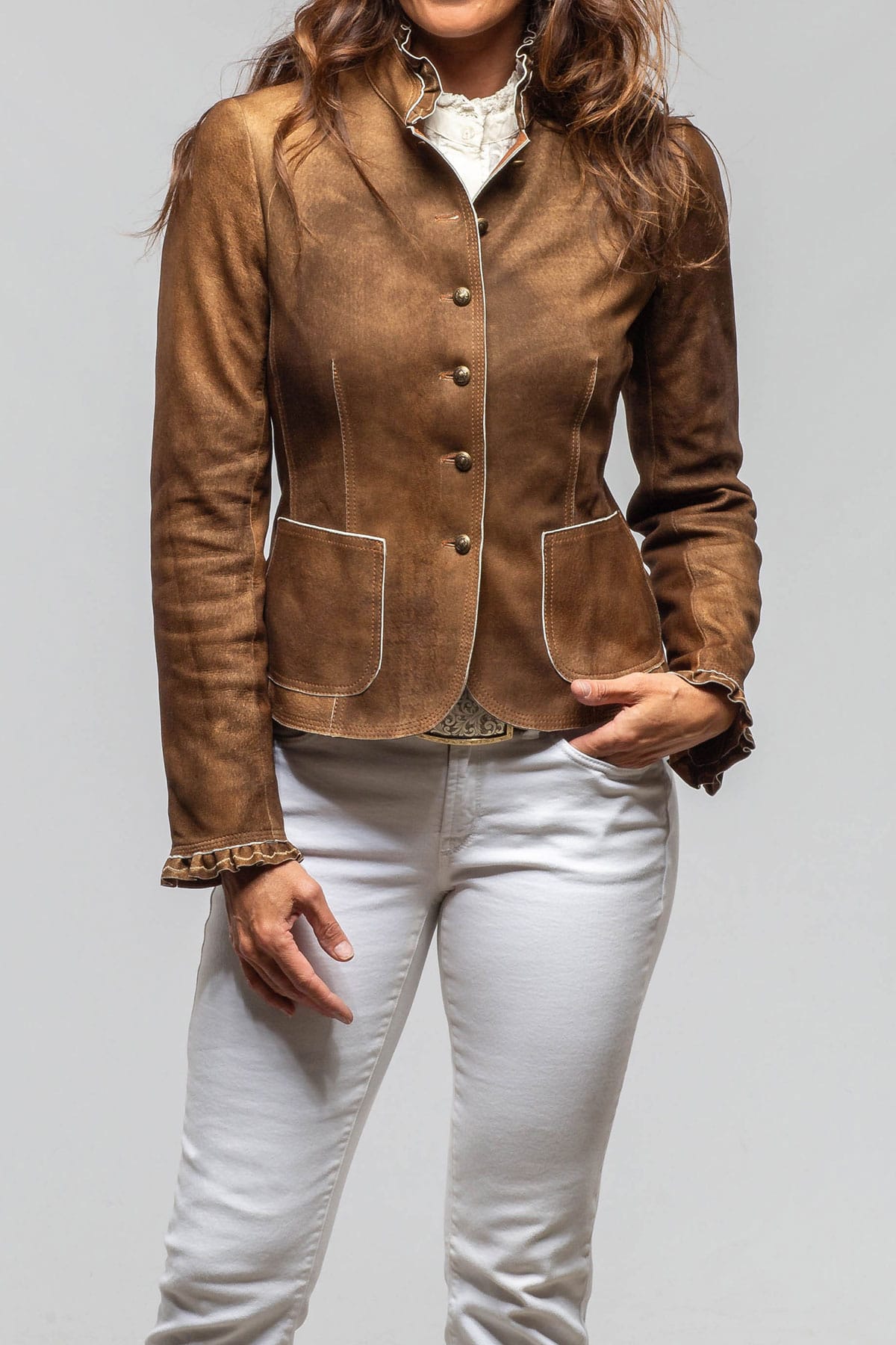 Bustle Back Jacket In Vintage Cognac - AXEL'S