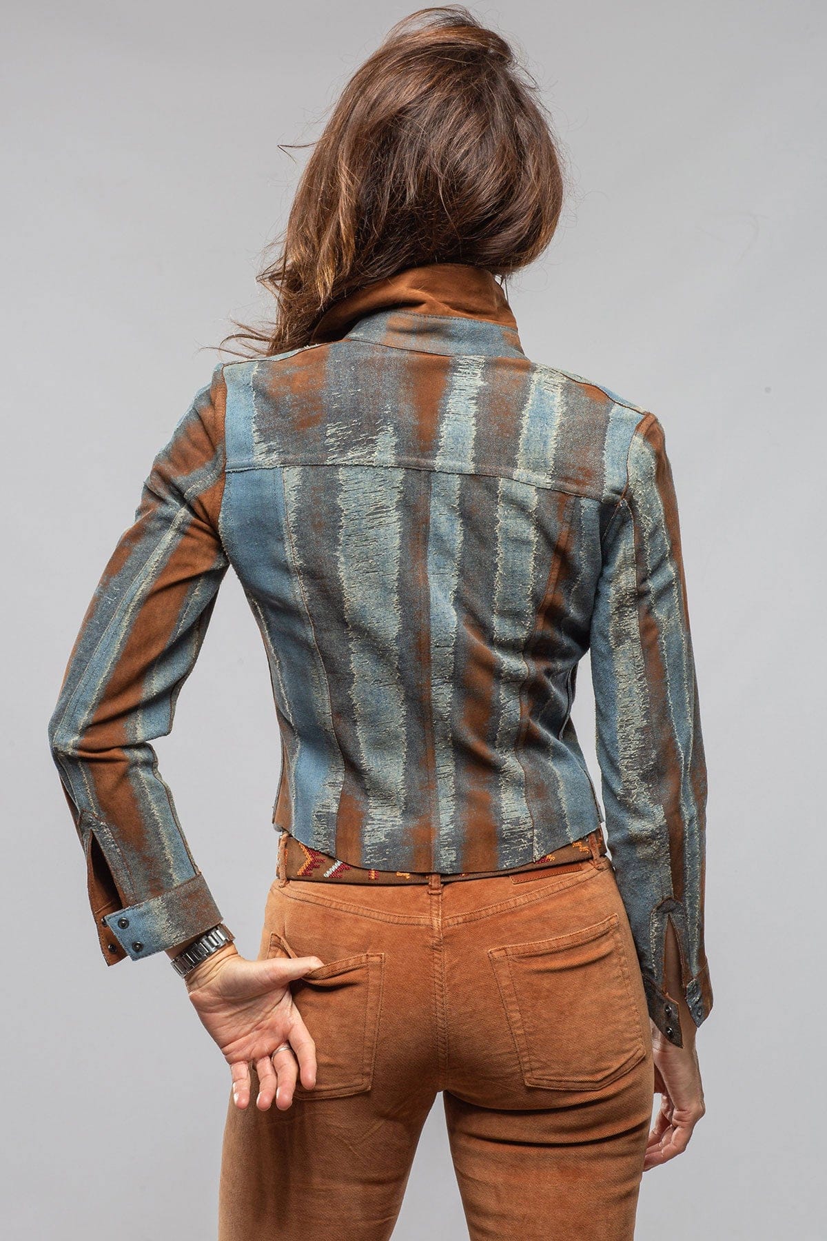 Delaney Reversible Suede/Denim Madras Snap Shirt - AXEL'S