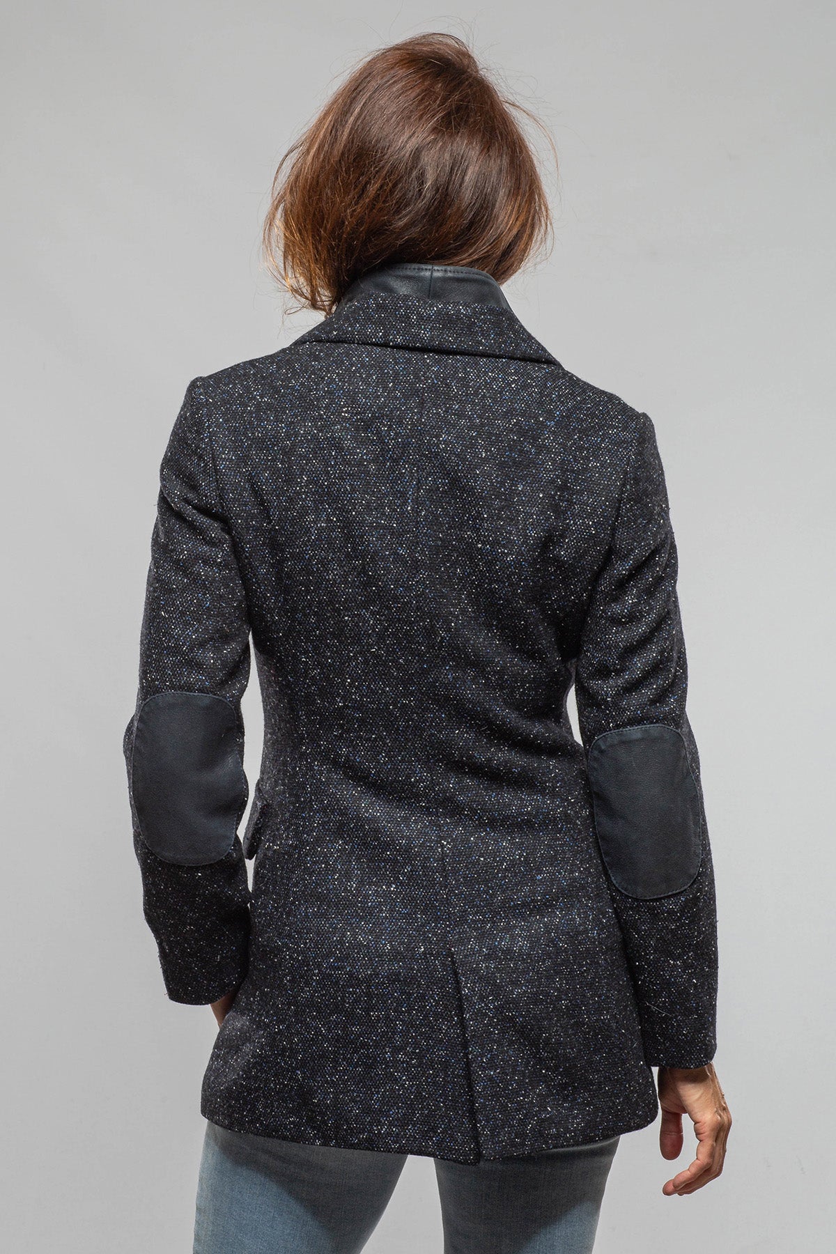 Derby Tweed Donegal Jacket In Midnight Blue Melange - AXEL'S