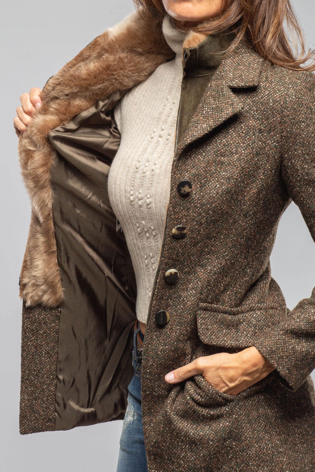 Derby Wool Donegal Jacket W/ Shearling Insert - AXEL'S