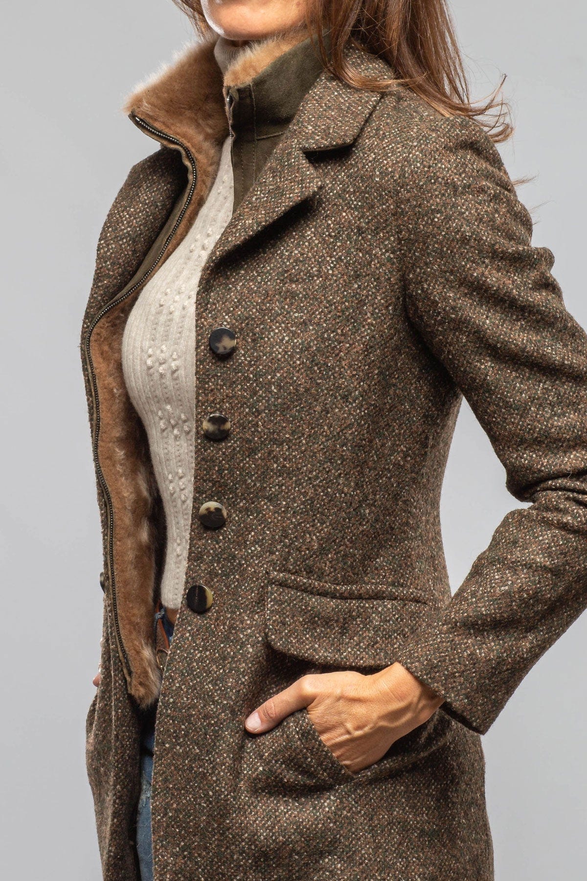 Derby Wool Donegal Jacket W/ Shearling Insert - AXEL'S