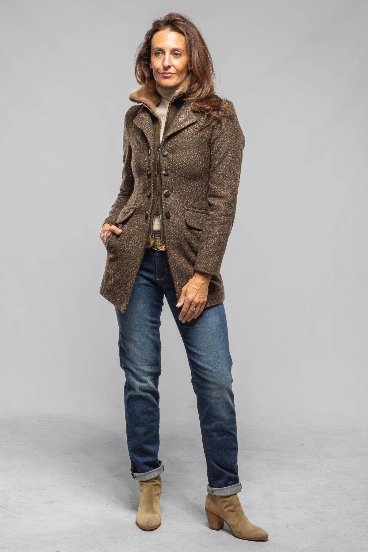 Derby Wool Donegal Jacket W/ Shearling Insert - AXEL'S