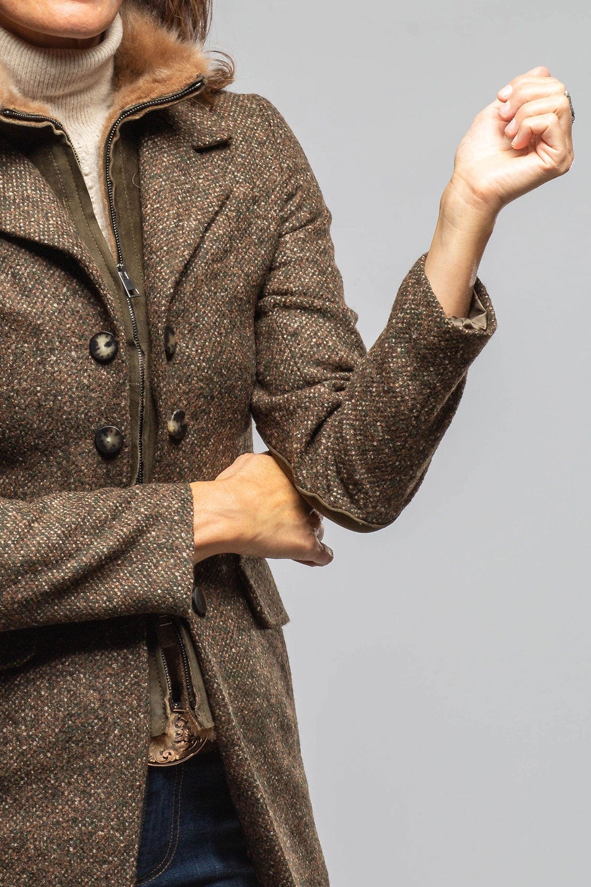 Derby Wool Donegal Jacket W/ Shearling Insert - AXEL'S