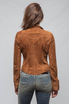 Jancy Suede Shirt W/ Hair-On-Hide In Chestnut - AXEL'S