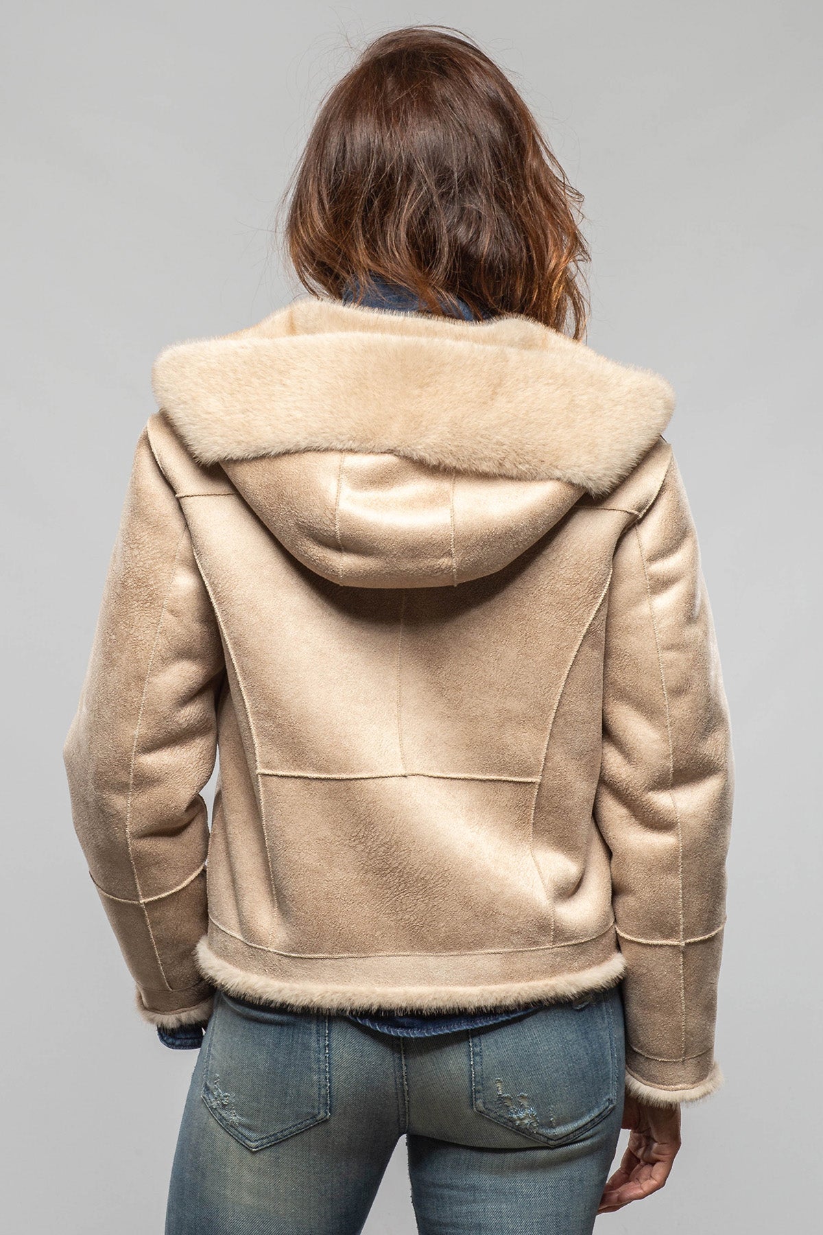 Marta Hooded Eco Mink Reversible Jacket In Natural - AXEL'S