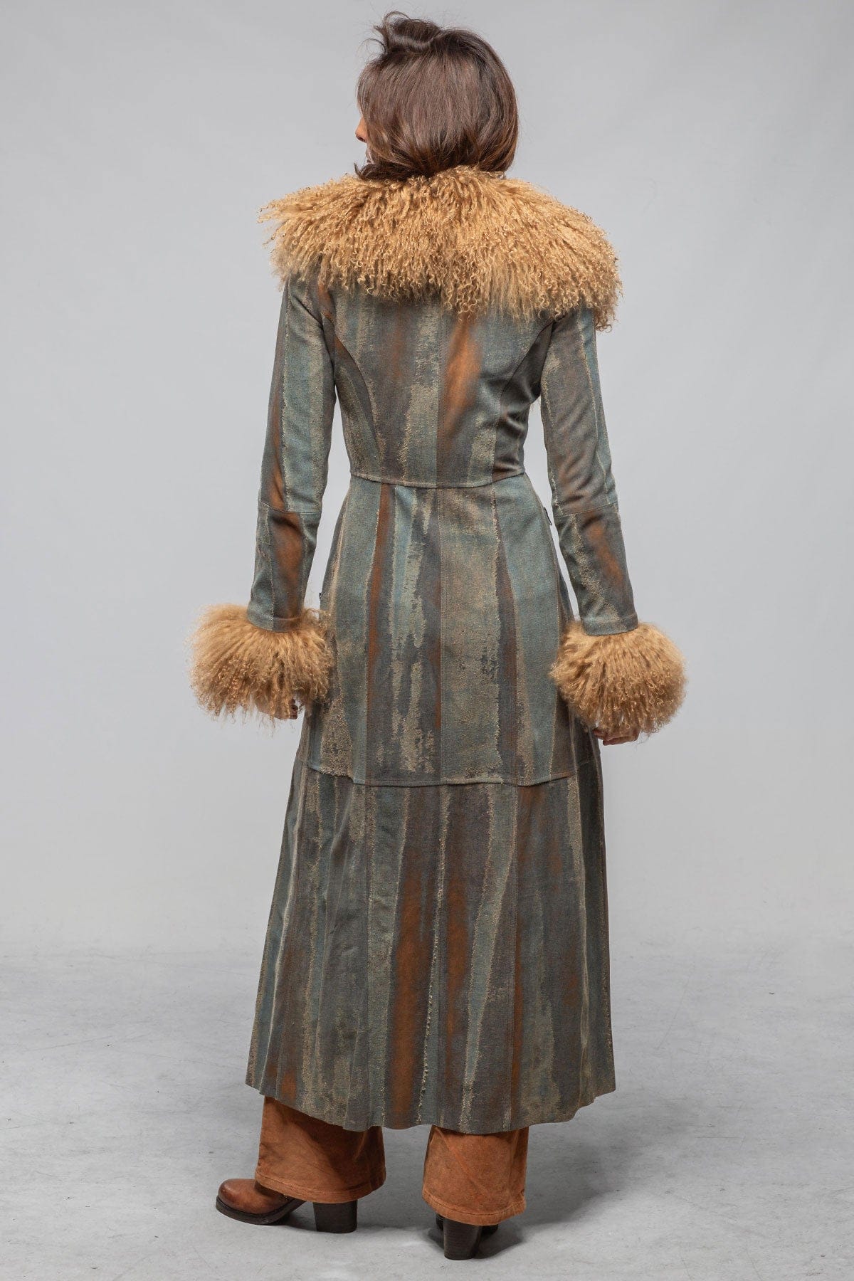 Artico Outlaw Denim & Suede Madras Coat Ladies - Outerwear - Shearling