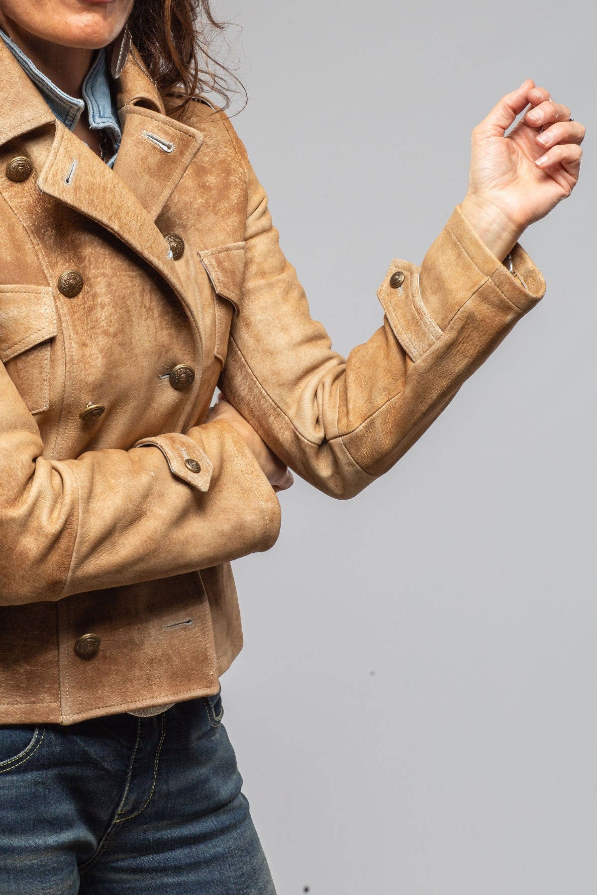 Rita Lambskin Jacket In Antique Palomino - AXEL'S
