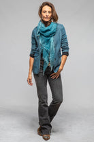 Borgo Painted Blazer In Dark Water - AXEL'S