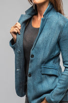 Borgo Painted Blazer In Dark Water - AXEL'S