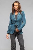 Borgo Painted Blazer In Dark Water - AXEL'S