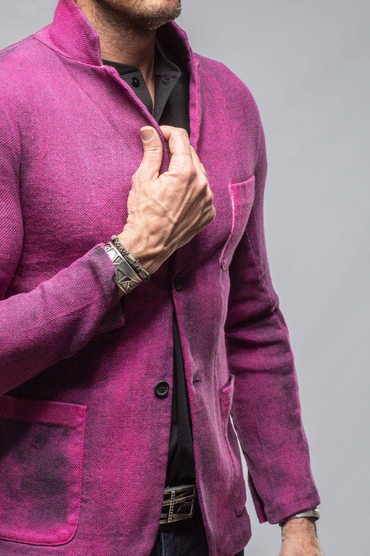 Chaya Painted Sport Coat In Fuschia Pink - AXEL'S