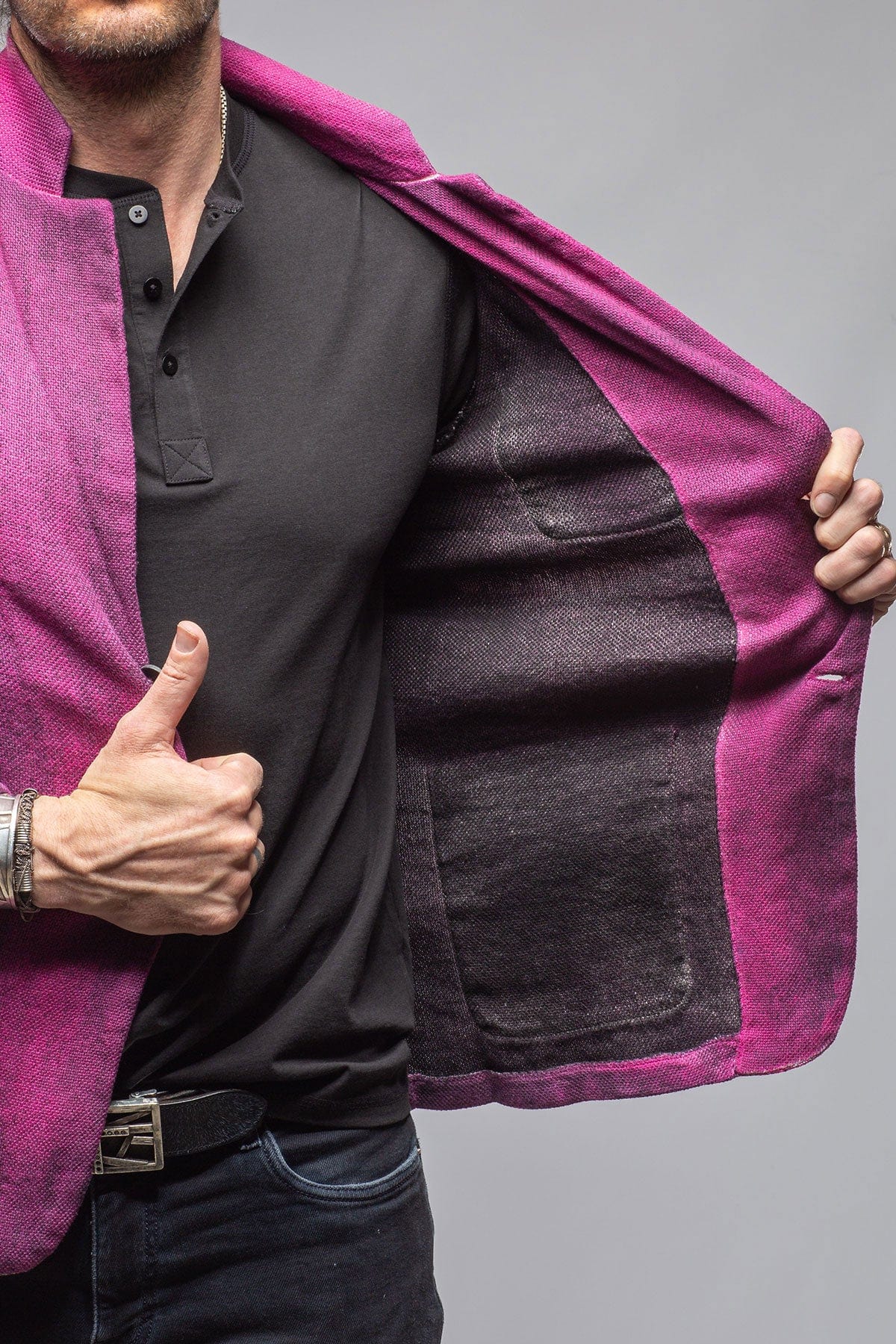 Chaya Painted Sport Coat In Fuschia Pink - AXEL'S