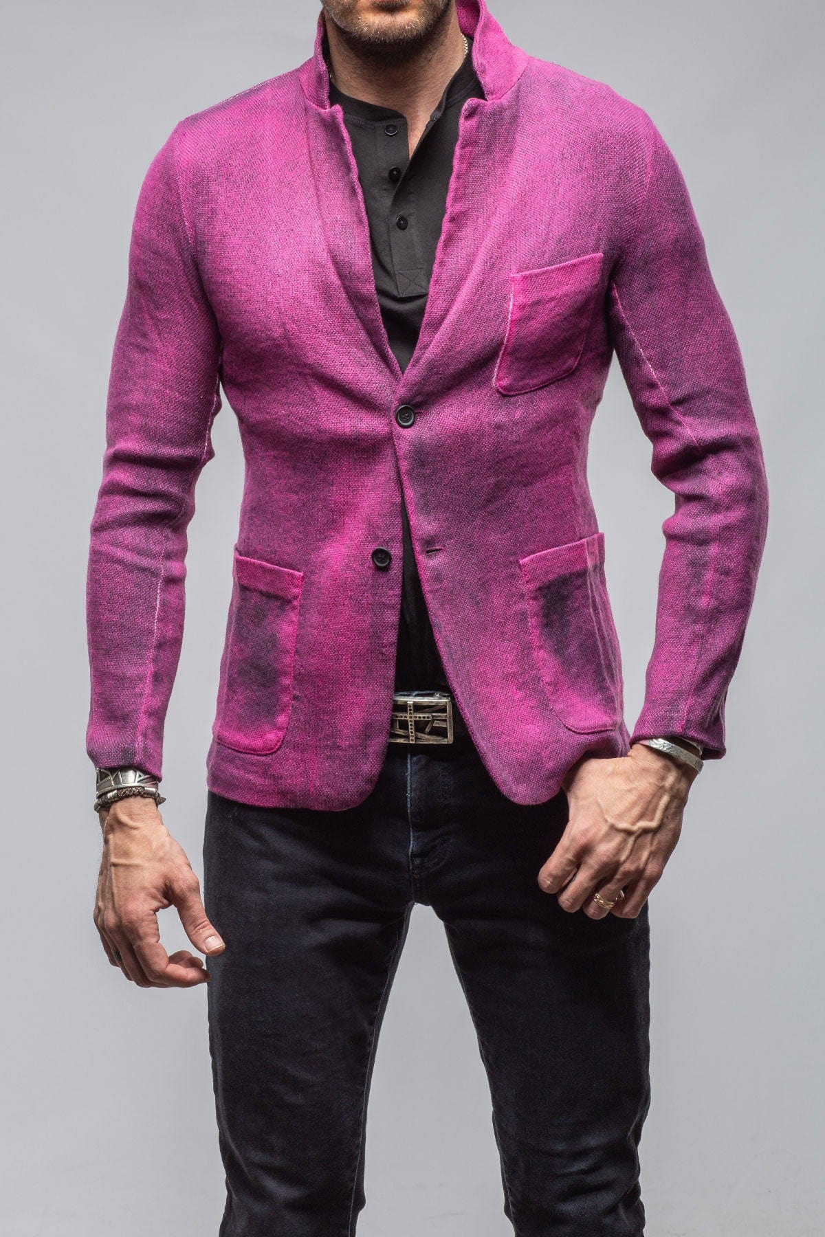Chaya Painted Sport Coat In Fuschia Pink - AXEL'S