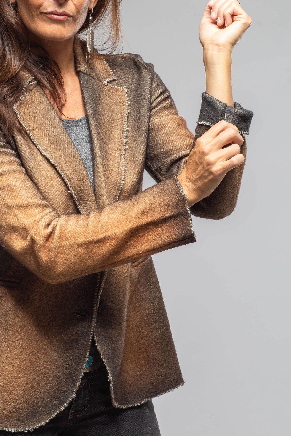 Davi Raw Edge Painted Blazer In Antelope - AXEL'S