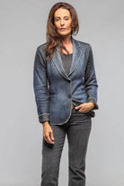 Davi Raw Edge Painted Blazer In Midnight - AXEL'S