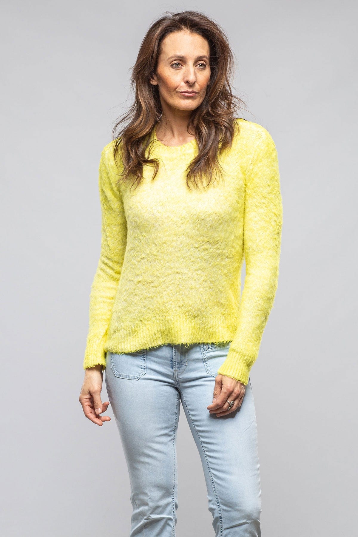 Fuzzy Brushed Cotton Sweater In Fluorescent - AXEL'S