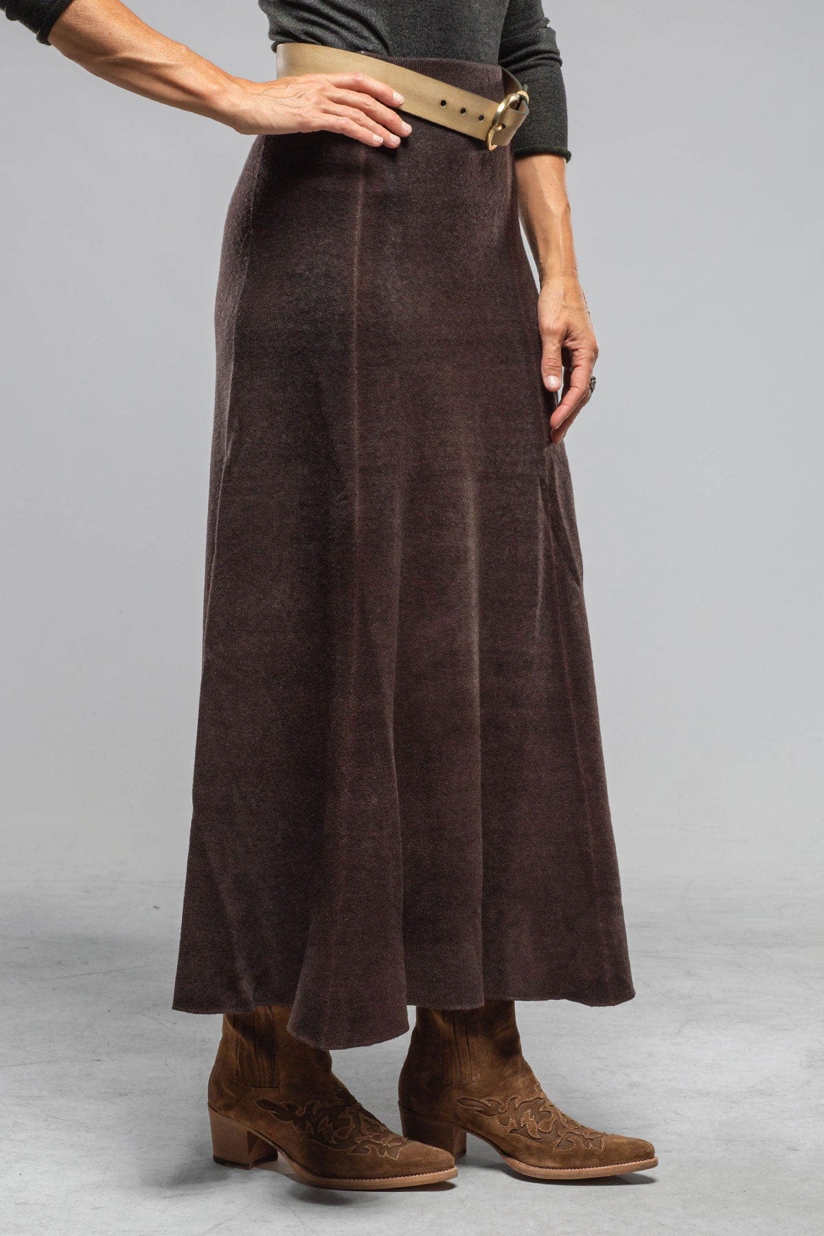 Avant Toi Henna A-Line Skirt In Moro Ladies - Skirts