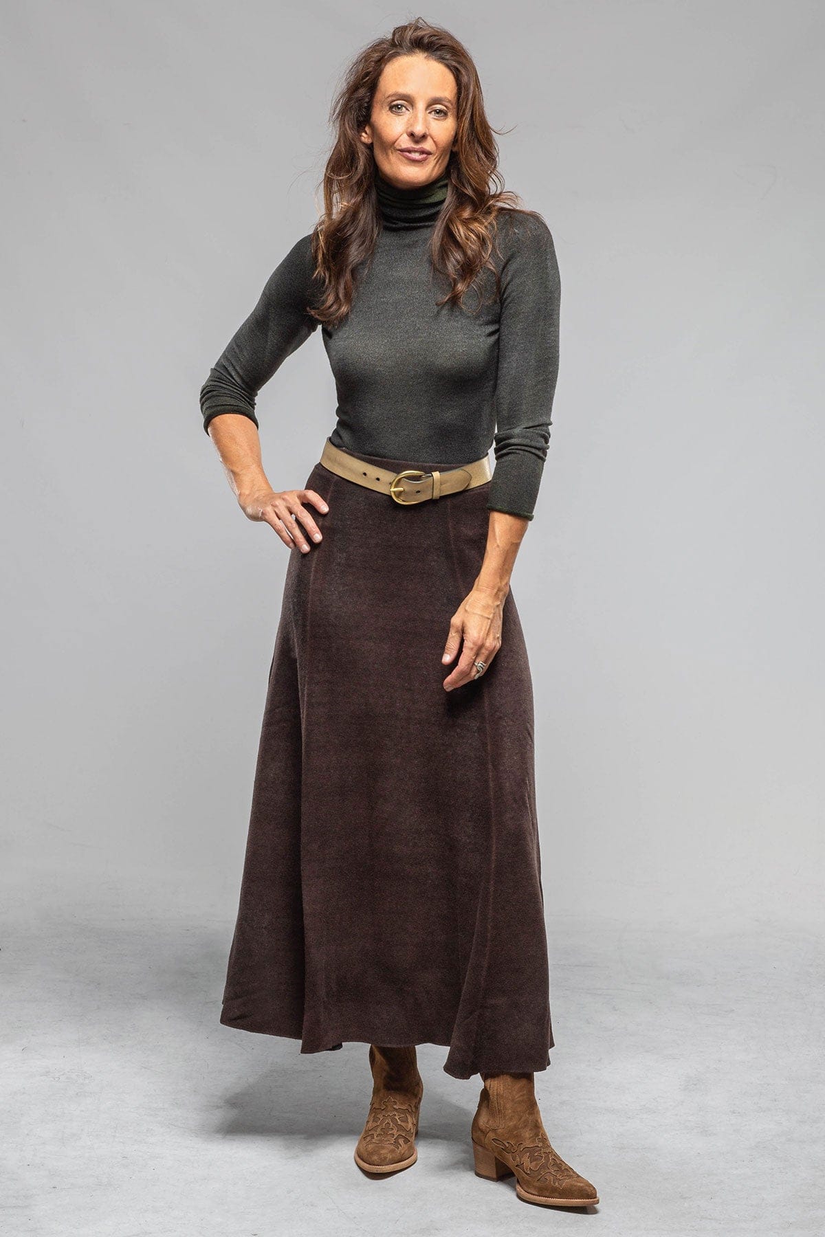 Avant Toi Henna A-Line Skirt In Moro Ladies - Skirts