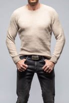 Henry Crew Neck Cashmere Sweater In Beige - AXEL'S