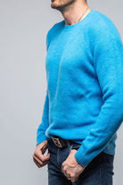 Henry Crew Neck Cashmere Sweater In Curacao - AXEL'S