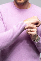 Henry Crew Neck Cashmere Sweater In Lavender - AXEL'S