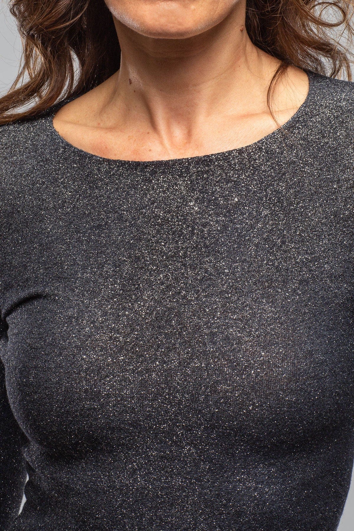 Avant Toi Iza Top W/ Stardust Effect In Navy Ladies - Tops